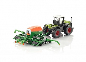 Модель трактора с сеялкой, 1:87 (Siku, 1826k)